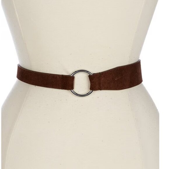 Lauren Ralph Lauren 1.5" Equestrian D-Ring Suede Belt - Picture 2 of 3
